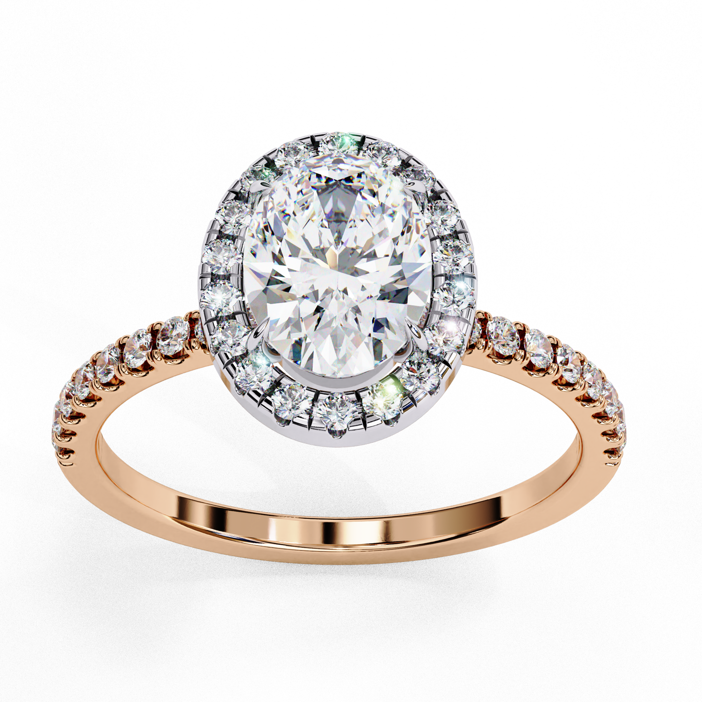 Halo Drift Solitaire Ring