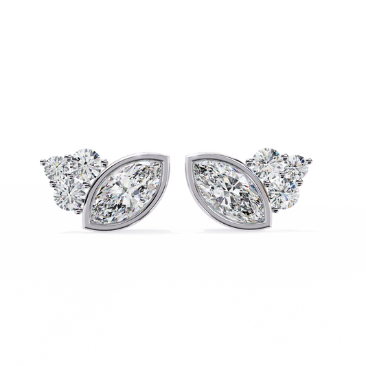 Marquise Blossom Solitaire Studs