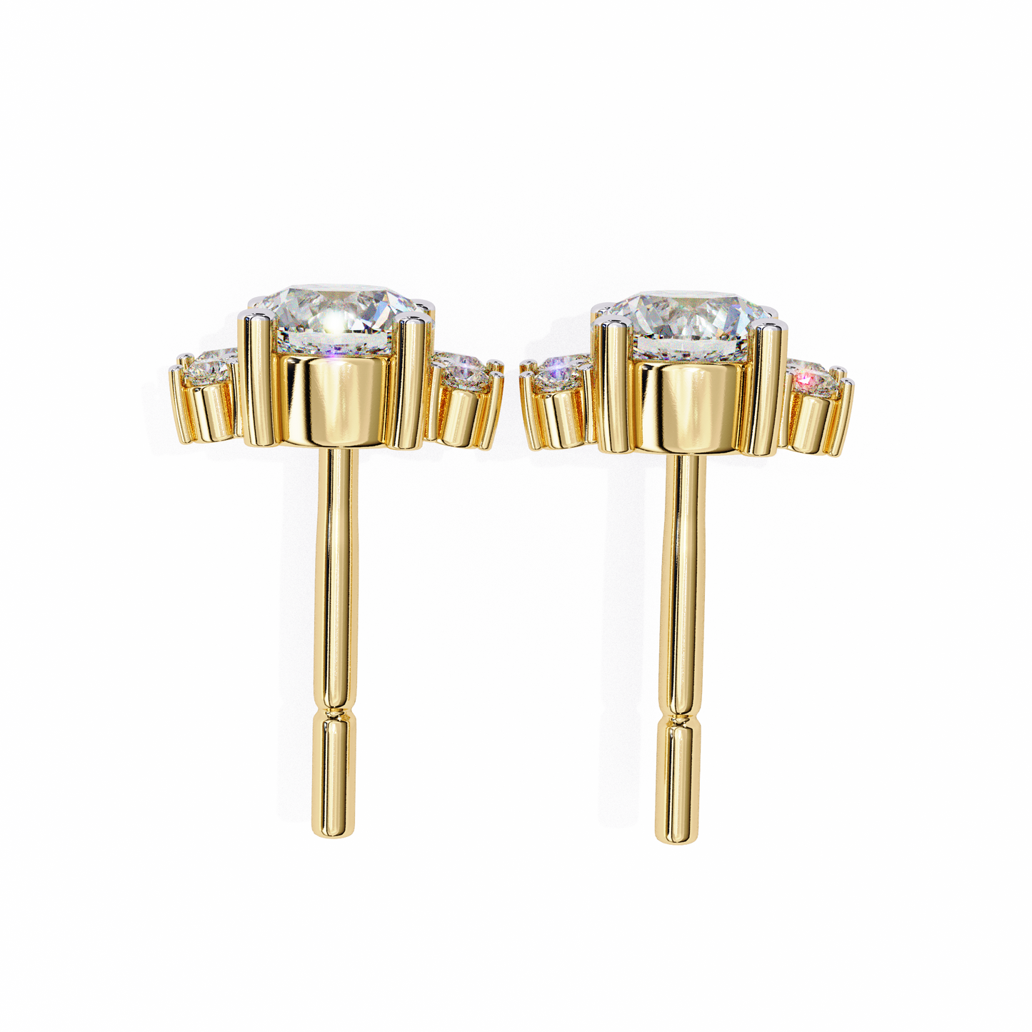 Florquise Halo Solitaire Studs