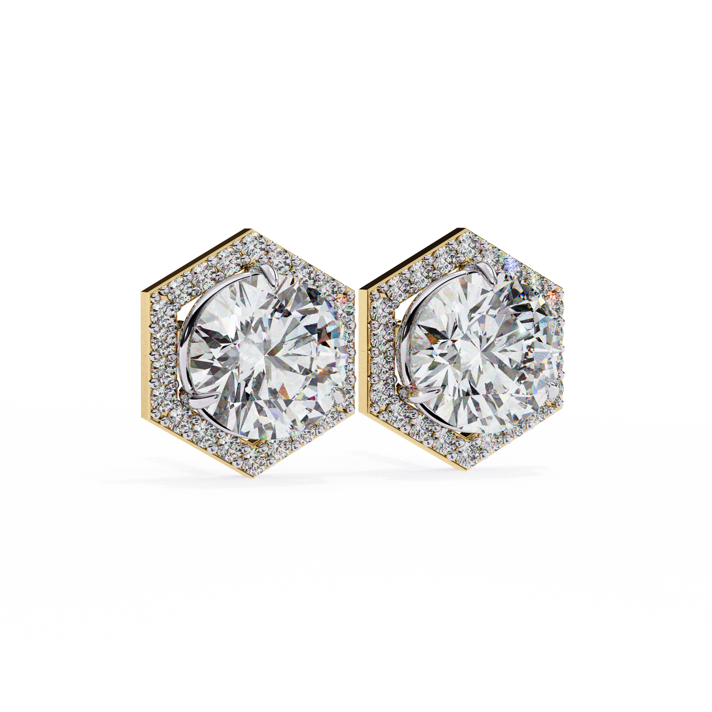 HaloHexa Solitaire Studs