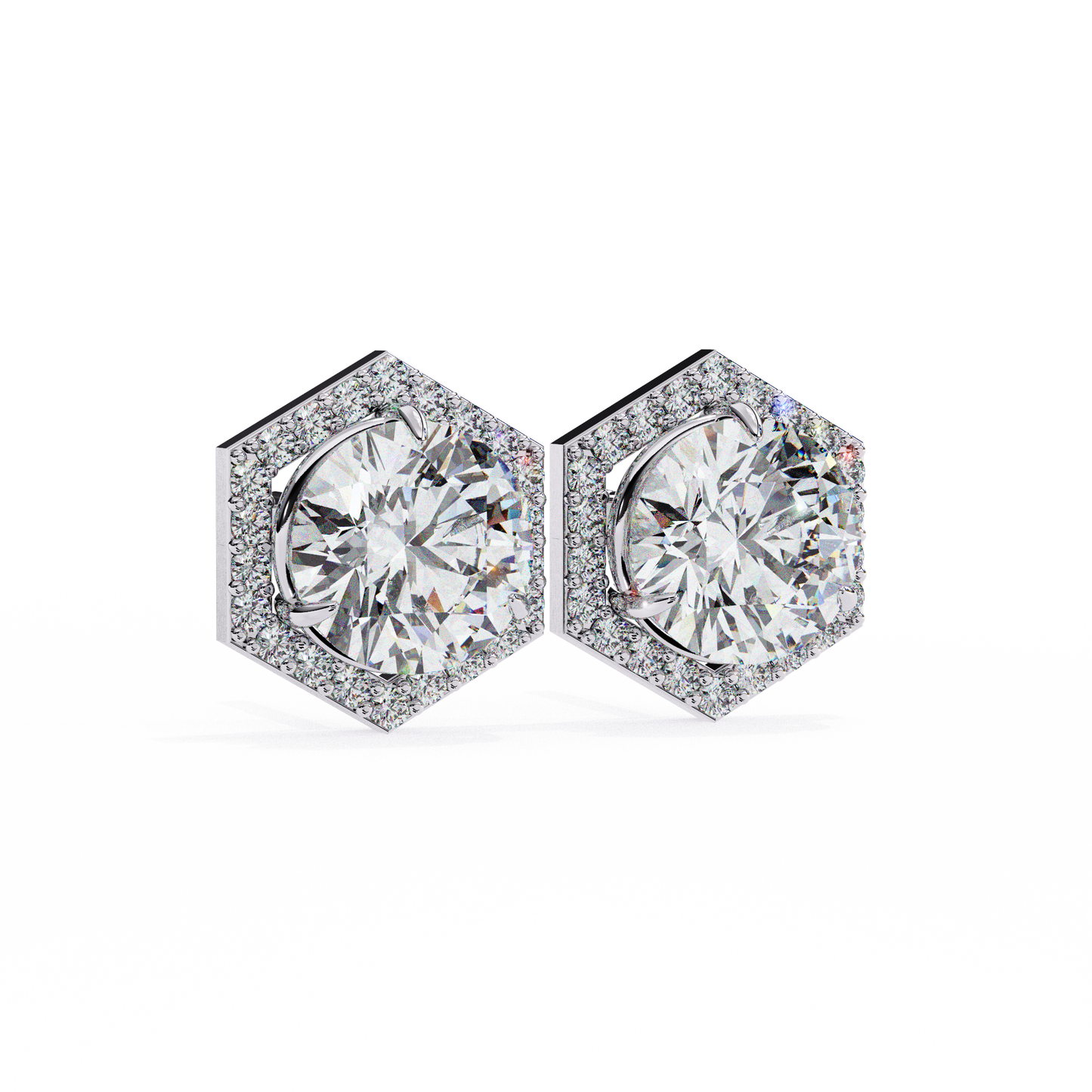 HaloHexa Solitaire Studs