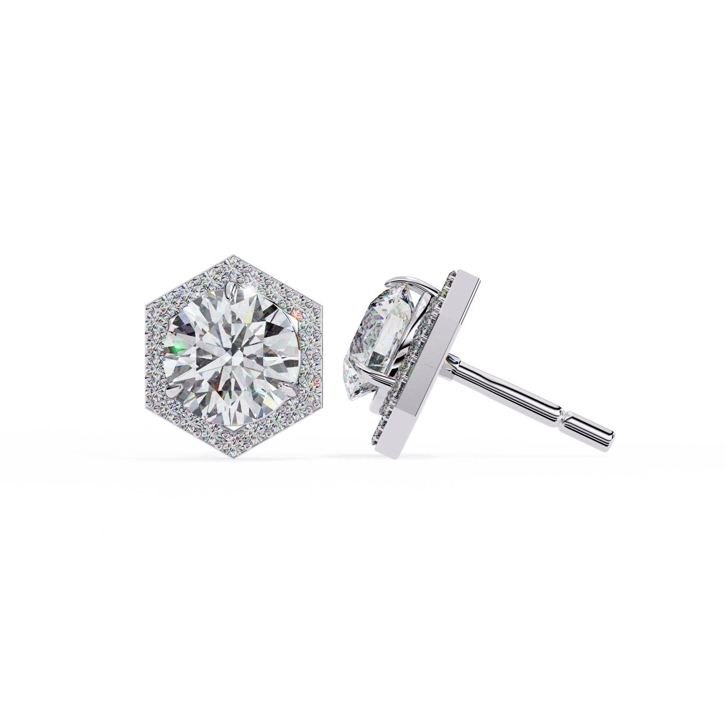HaloHexa Solitaire Studs
