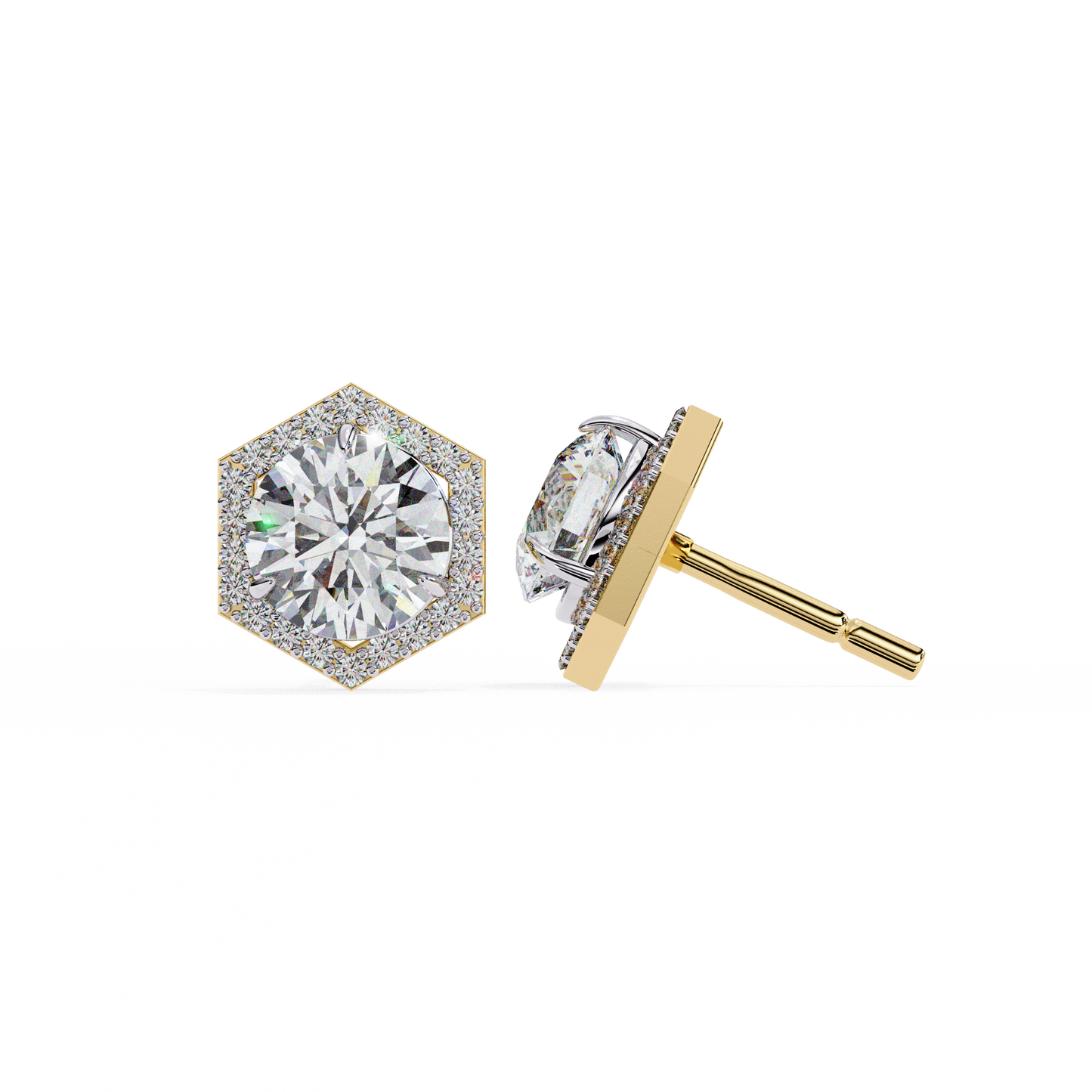 HaloHexa Solitaire Studs