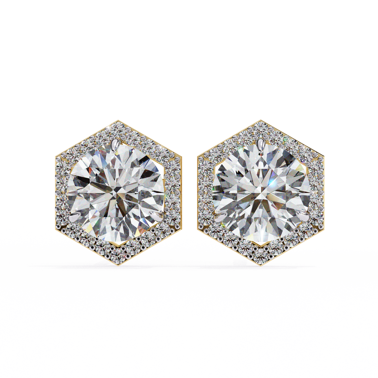 HaloHexa Solitaire Studs