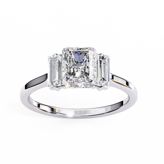 Radiant Echo Solitaire Ring