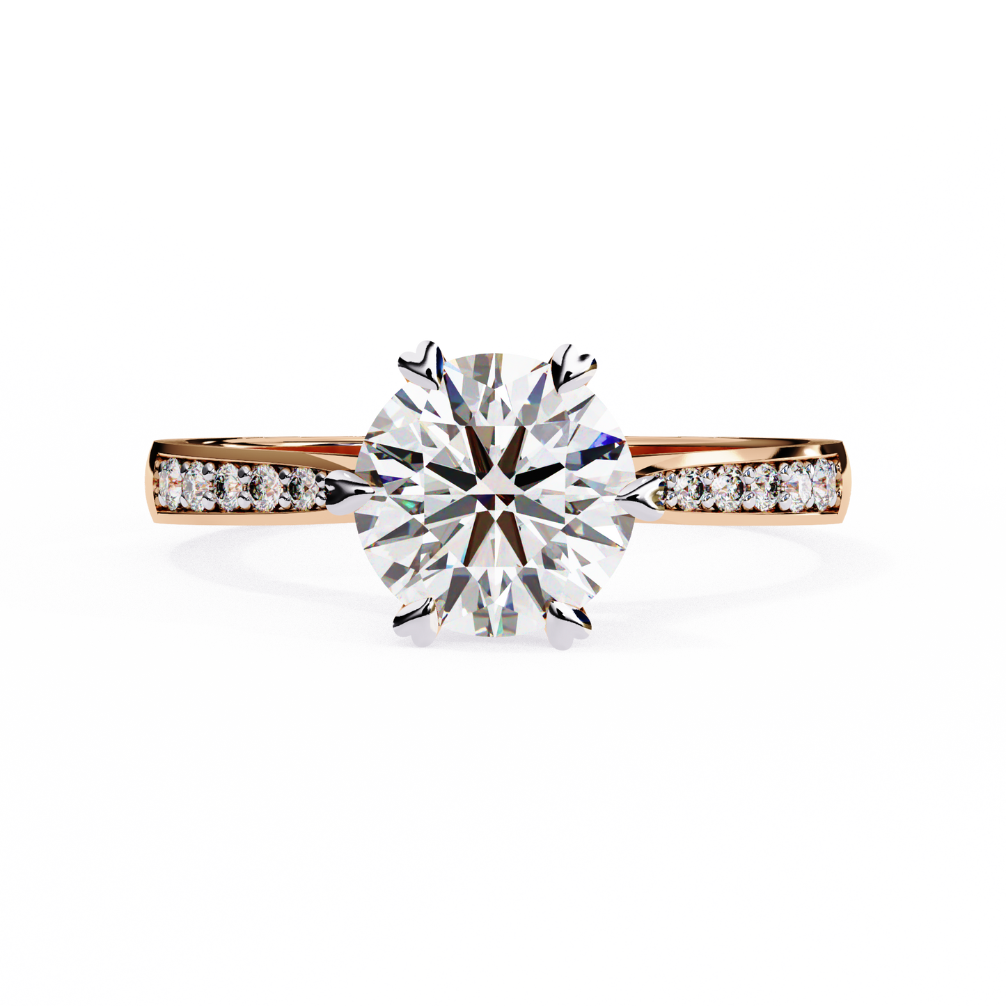 Brilliance Row Solitaire Ring