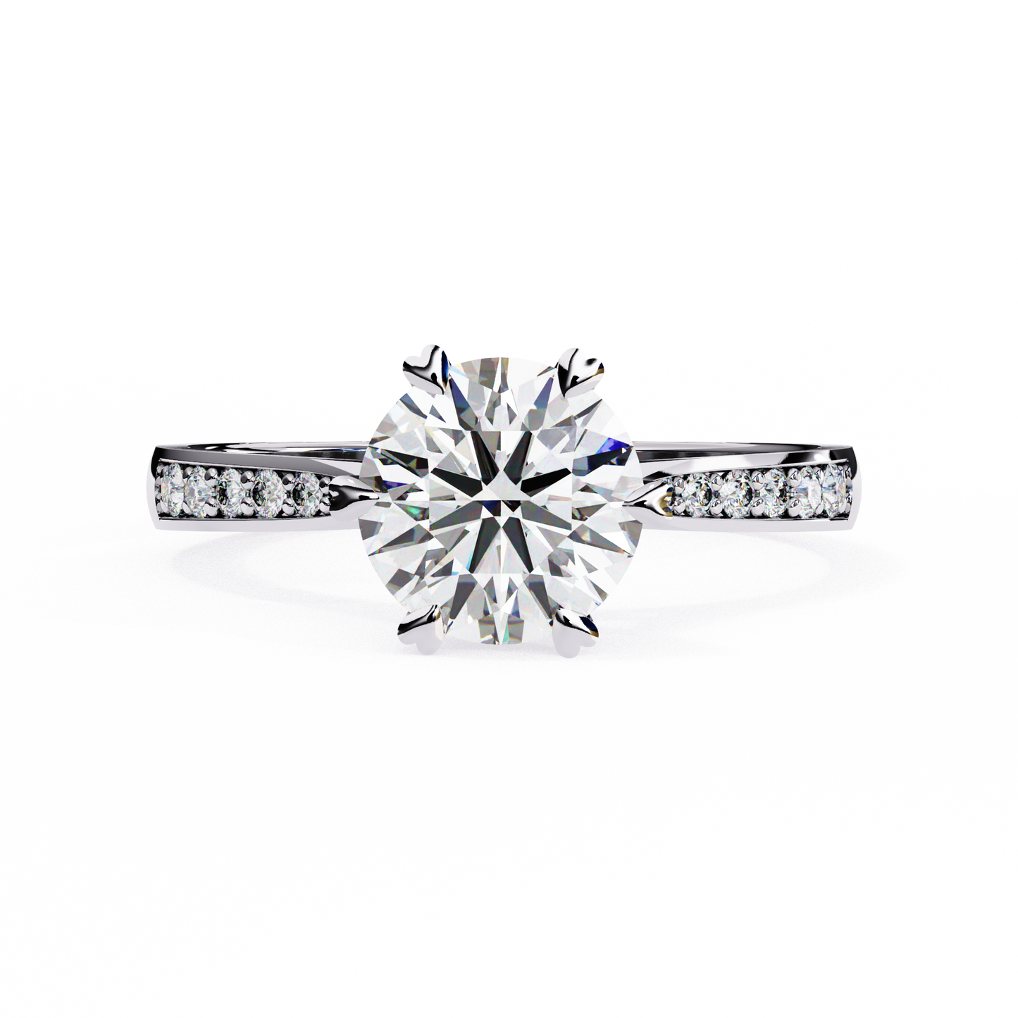 Brilliance Row Solitaire Ring