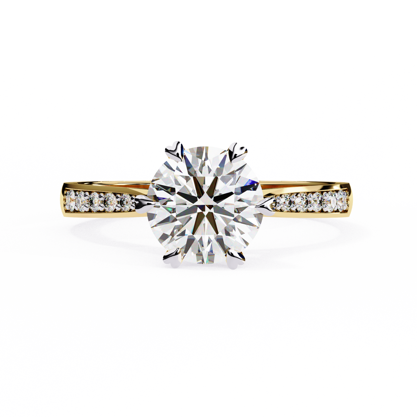 Brilliance Row Solitaire Ring
