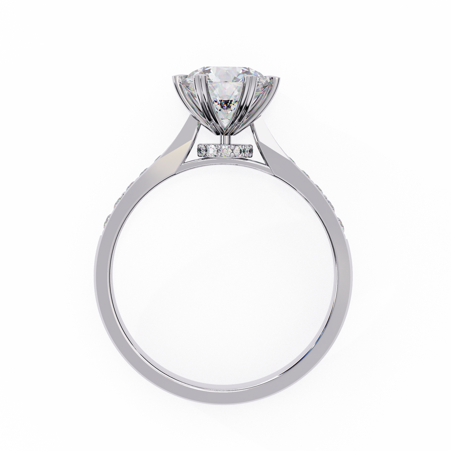 Brilliance Row Solitaire Ring