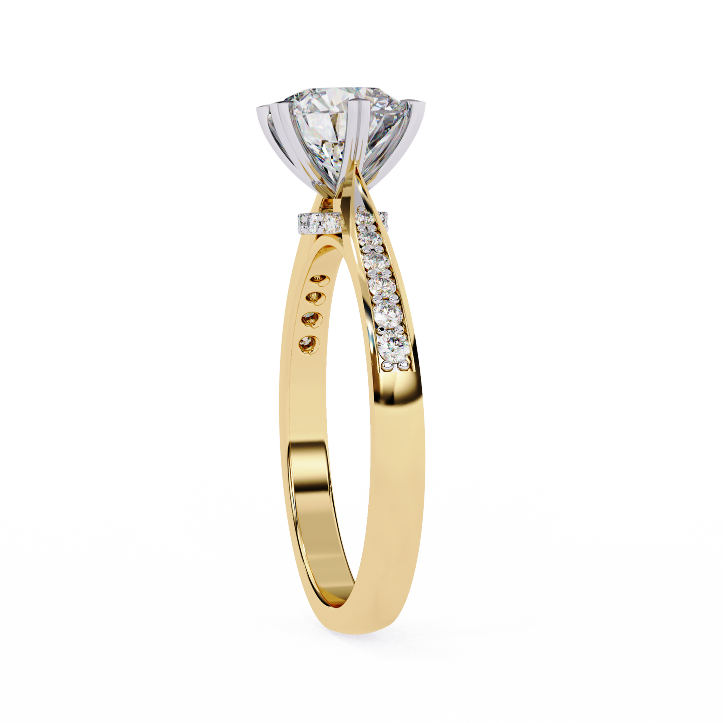 Brilliance Row Solitaire Ring