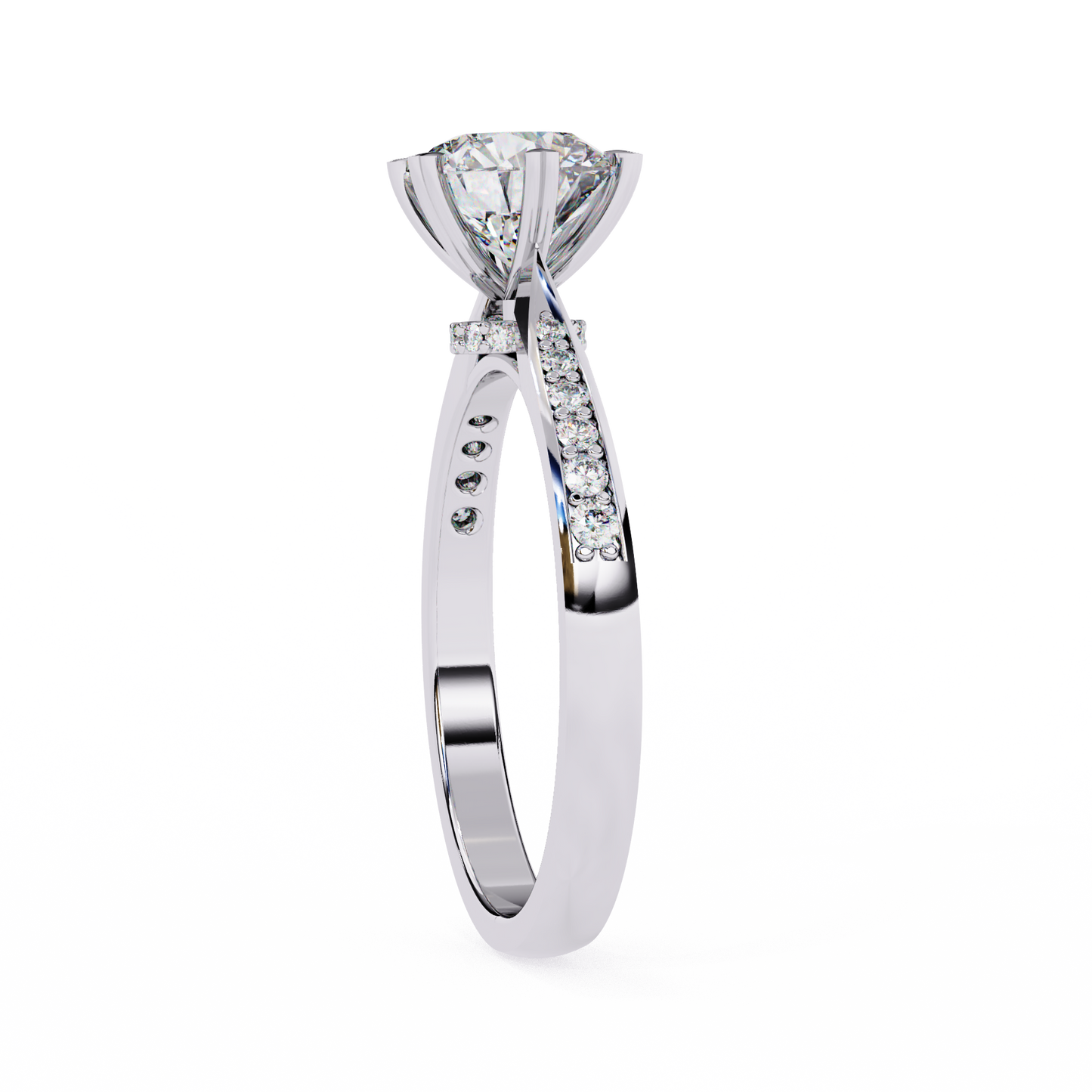 Brilliance Row Solitaire Ring