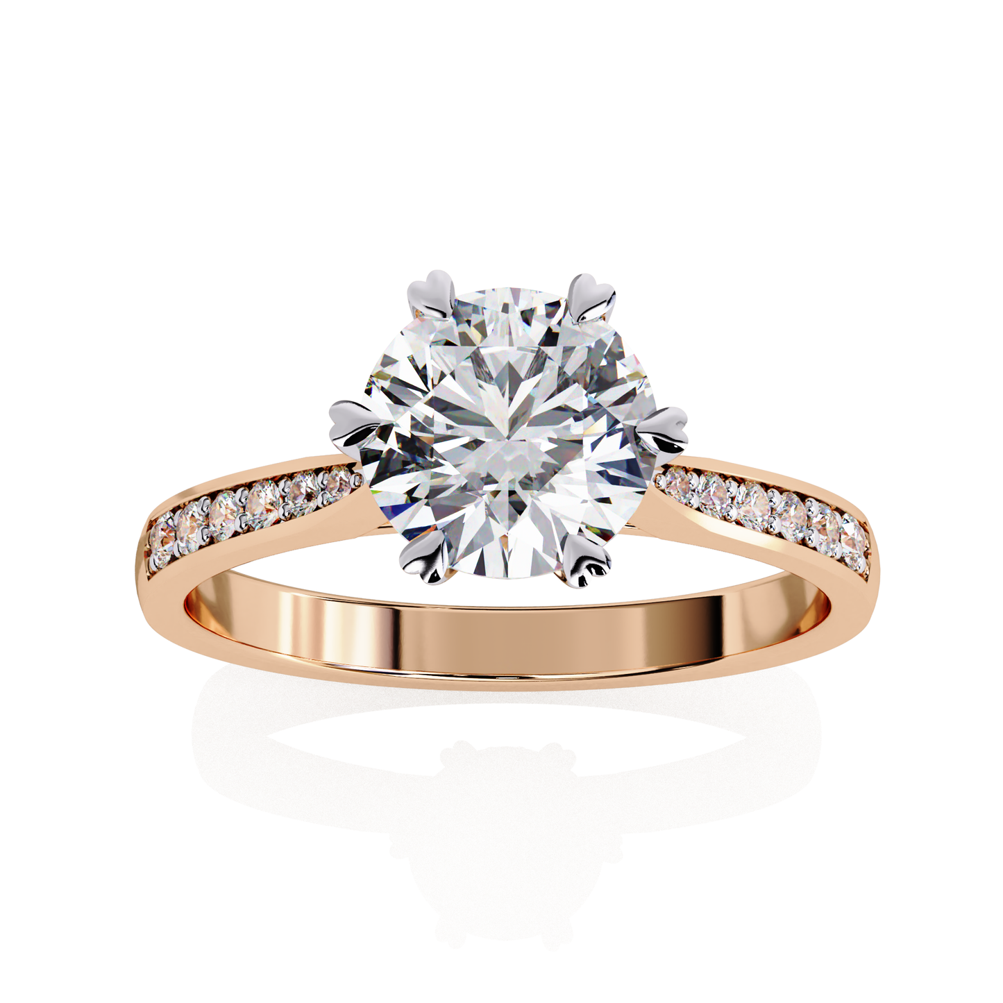 Brilliance Row Solitaire Ring