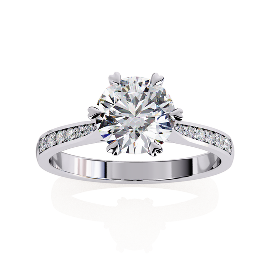 Brilliance Row Solitaire Ring