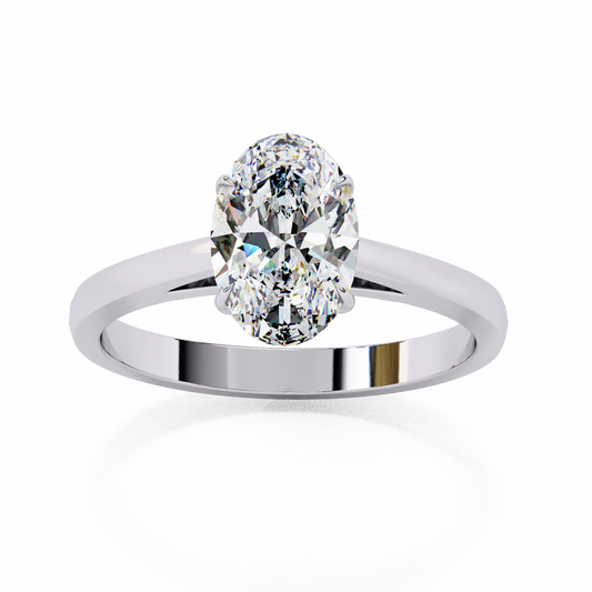 Oval Essence Solitaire Ring