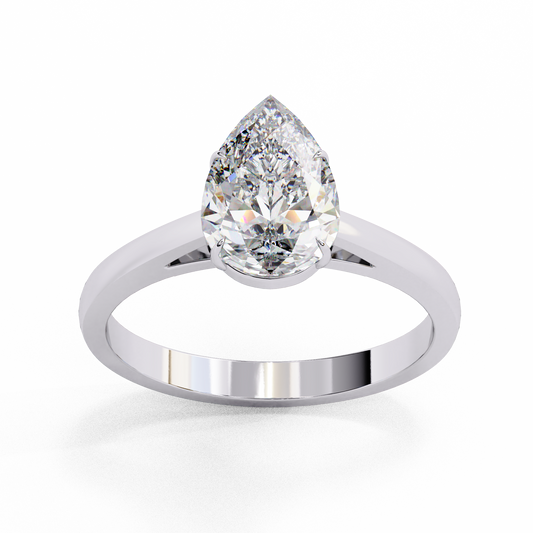 Luminous Drop Solitaire Ring