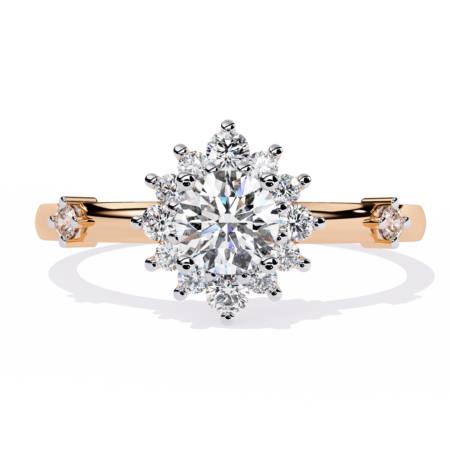 Diamond Bloom Solitaire Ring