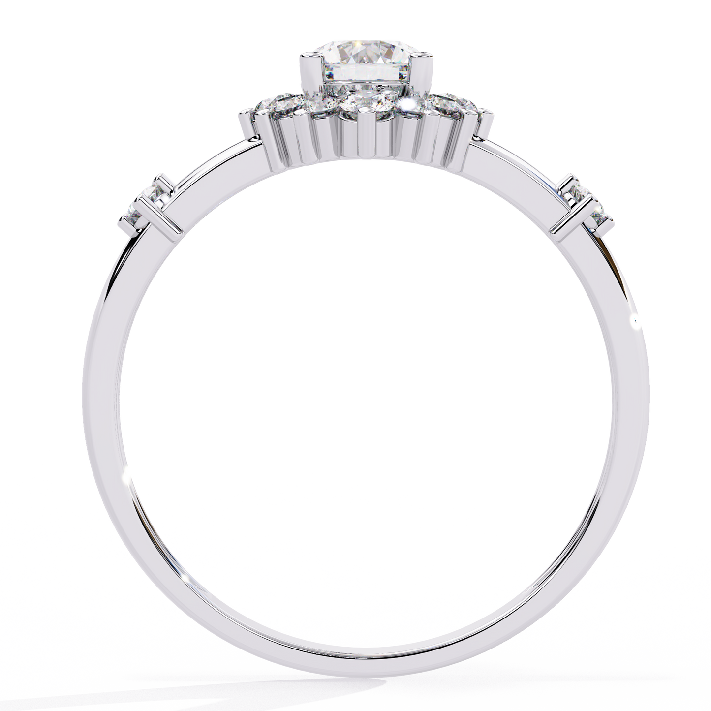Diamond Bloom Solitaire Ring
