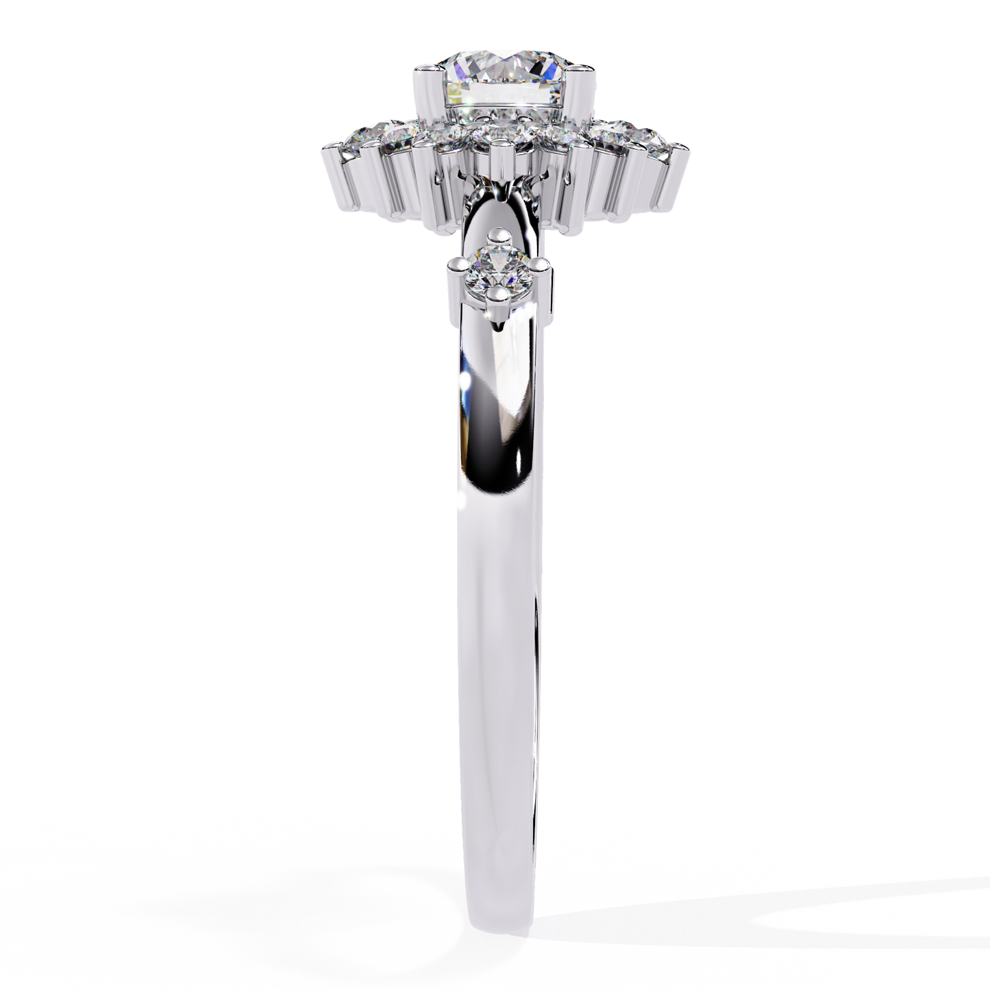 Diamond Bloom Solitaire Ring