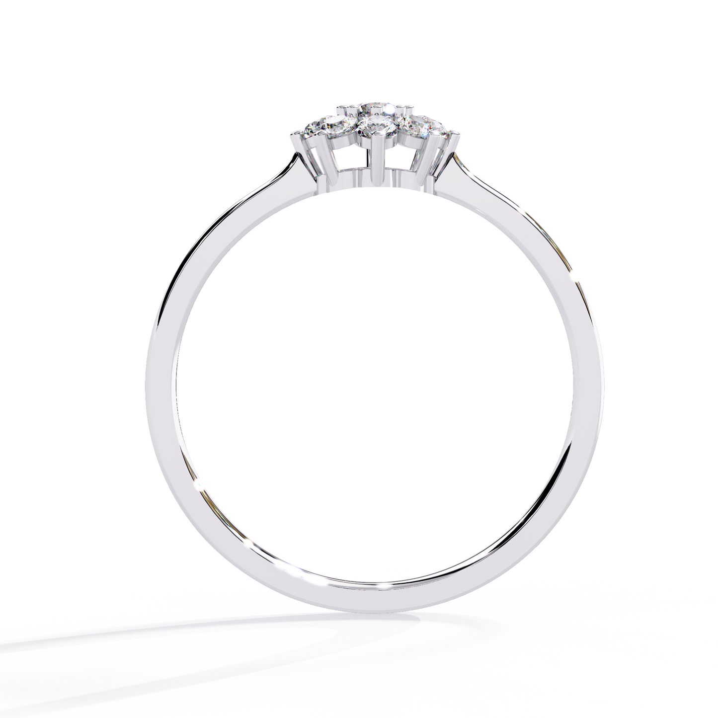 Flora Halo Solitaire Ring