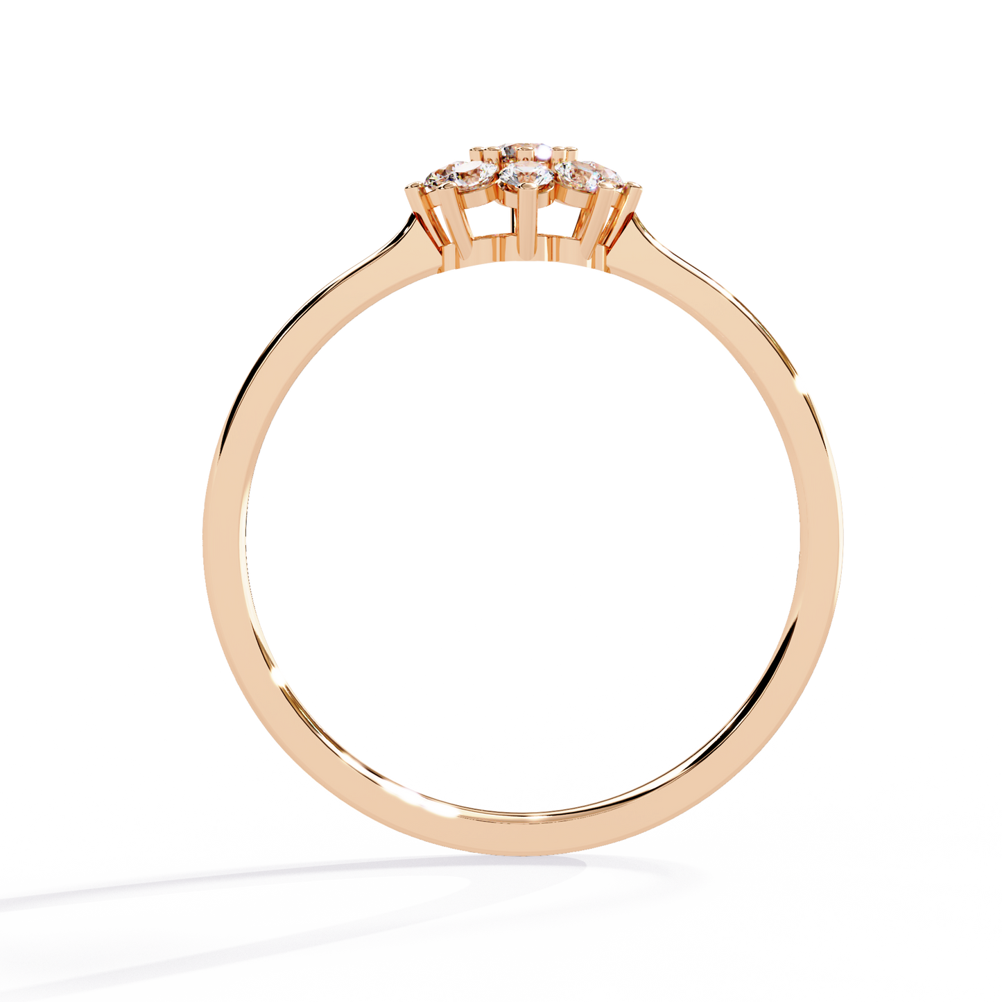 Flora Halo Solitaire Ring