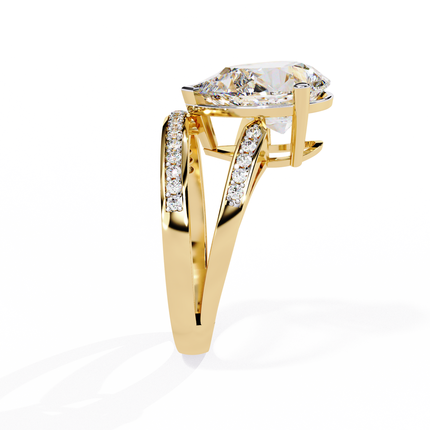 Pear Fusion Solitaire Ring