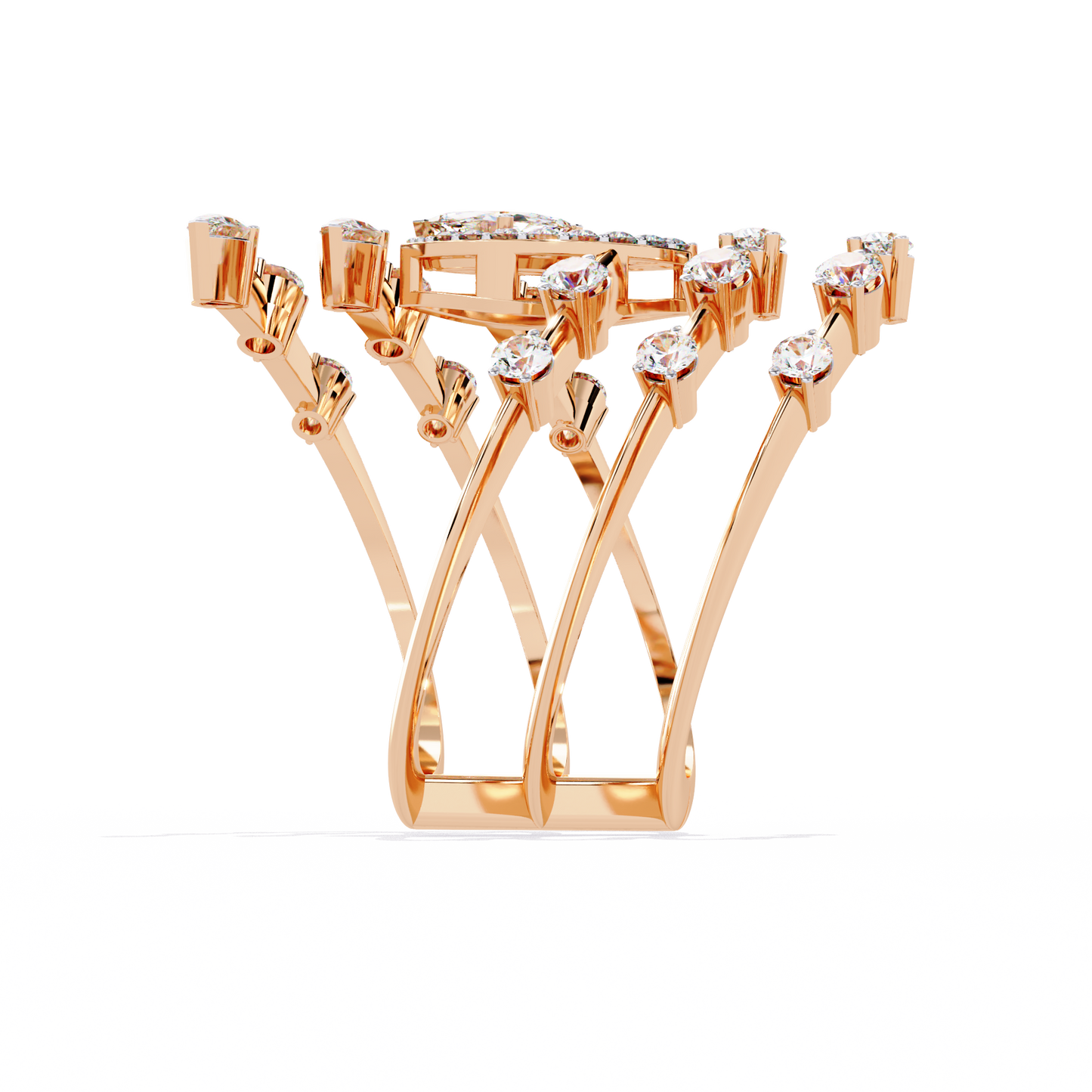 Radiant Plume Diamonds Ring