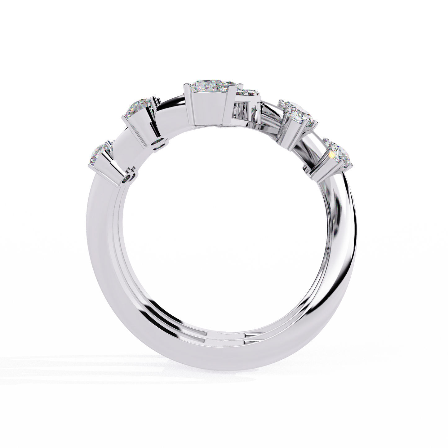 Radiant Plume Diamonds Ring