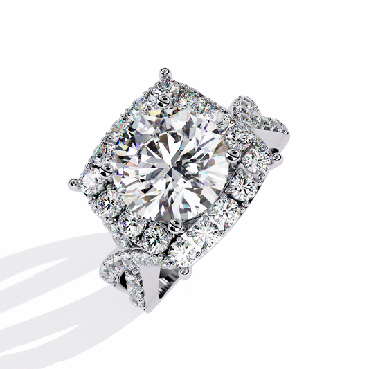 Celestial Halo Solitaire Ring