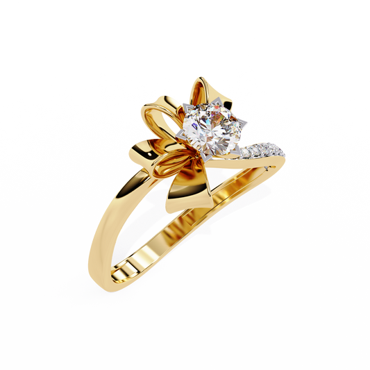 Silken Petals Solitaire Ring