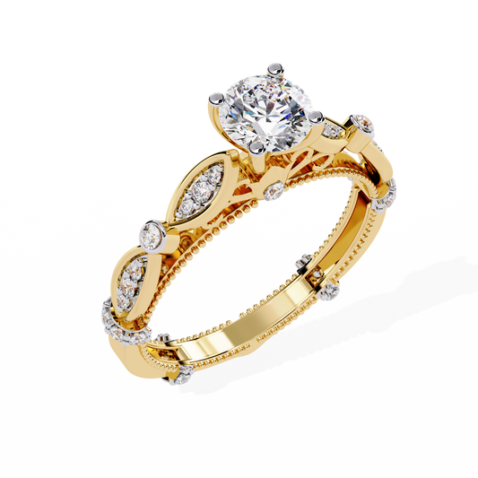Victorian Bloom Solitaire Ring