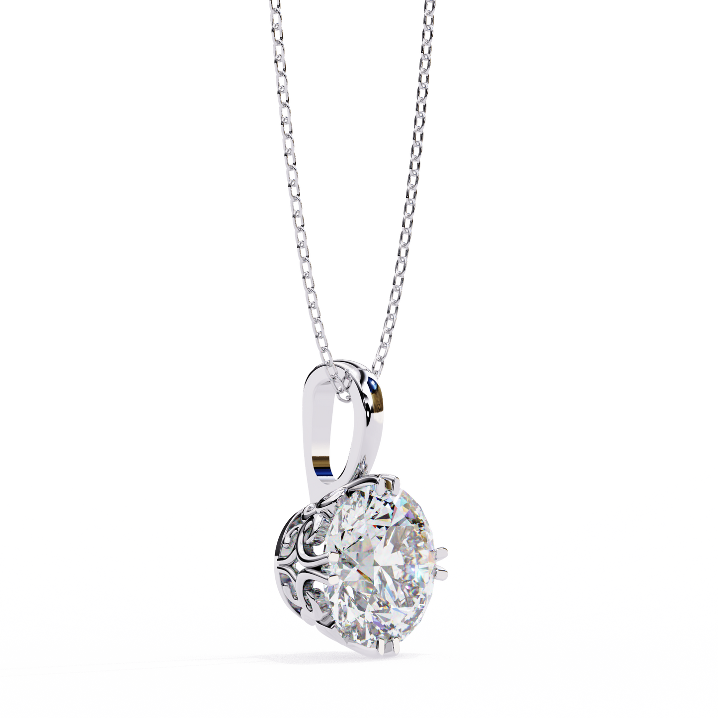 Rondelle Solitaire Pendant