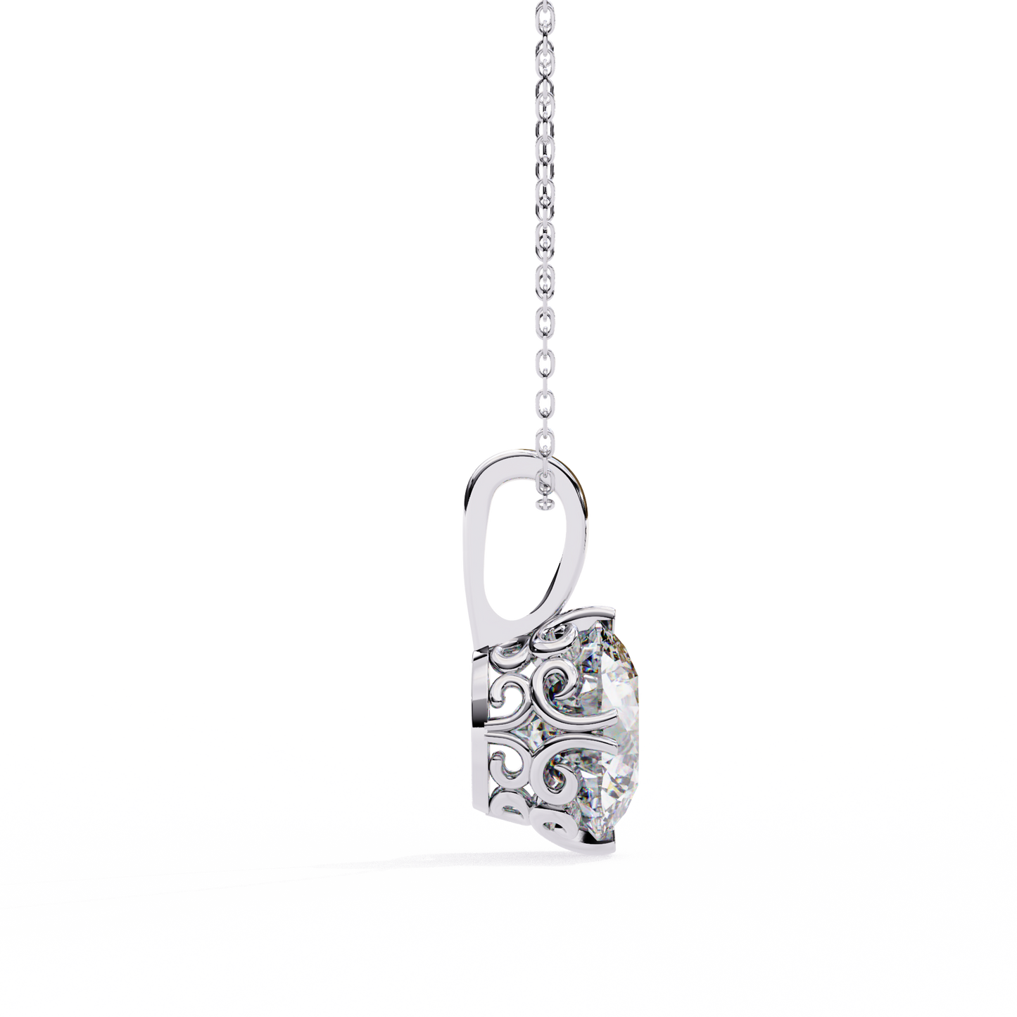 Rondelle Solitaire Pendant