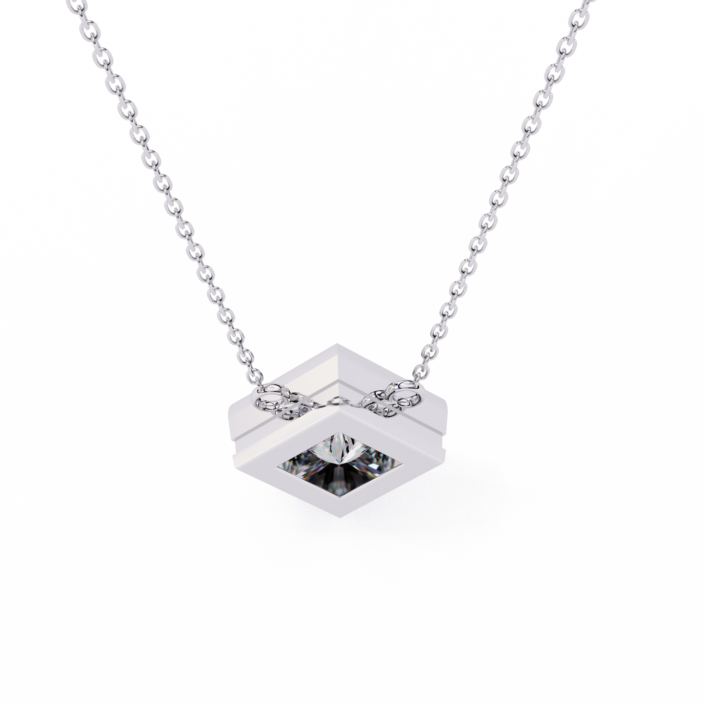 squarence Solitaire Pendant