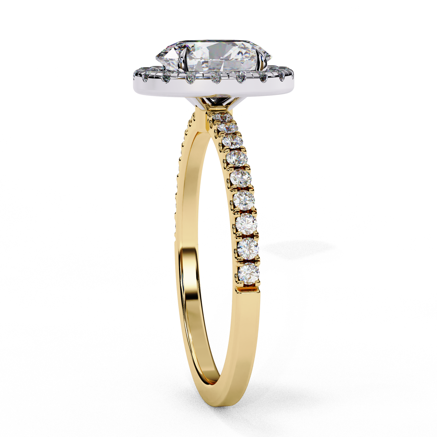 Halo Drift Solitaire Ring