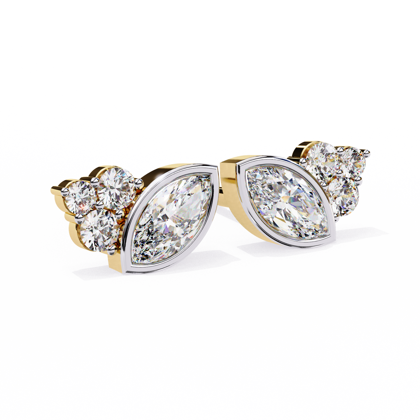Marquise Blossom Solitaire Studs