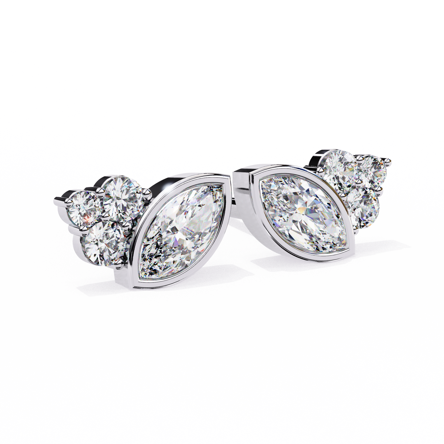 Marquise Blossom Solitaire Studs
