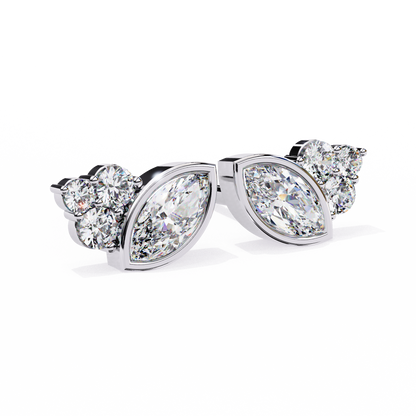 Marquise Blossom Solitaire Studs