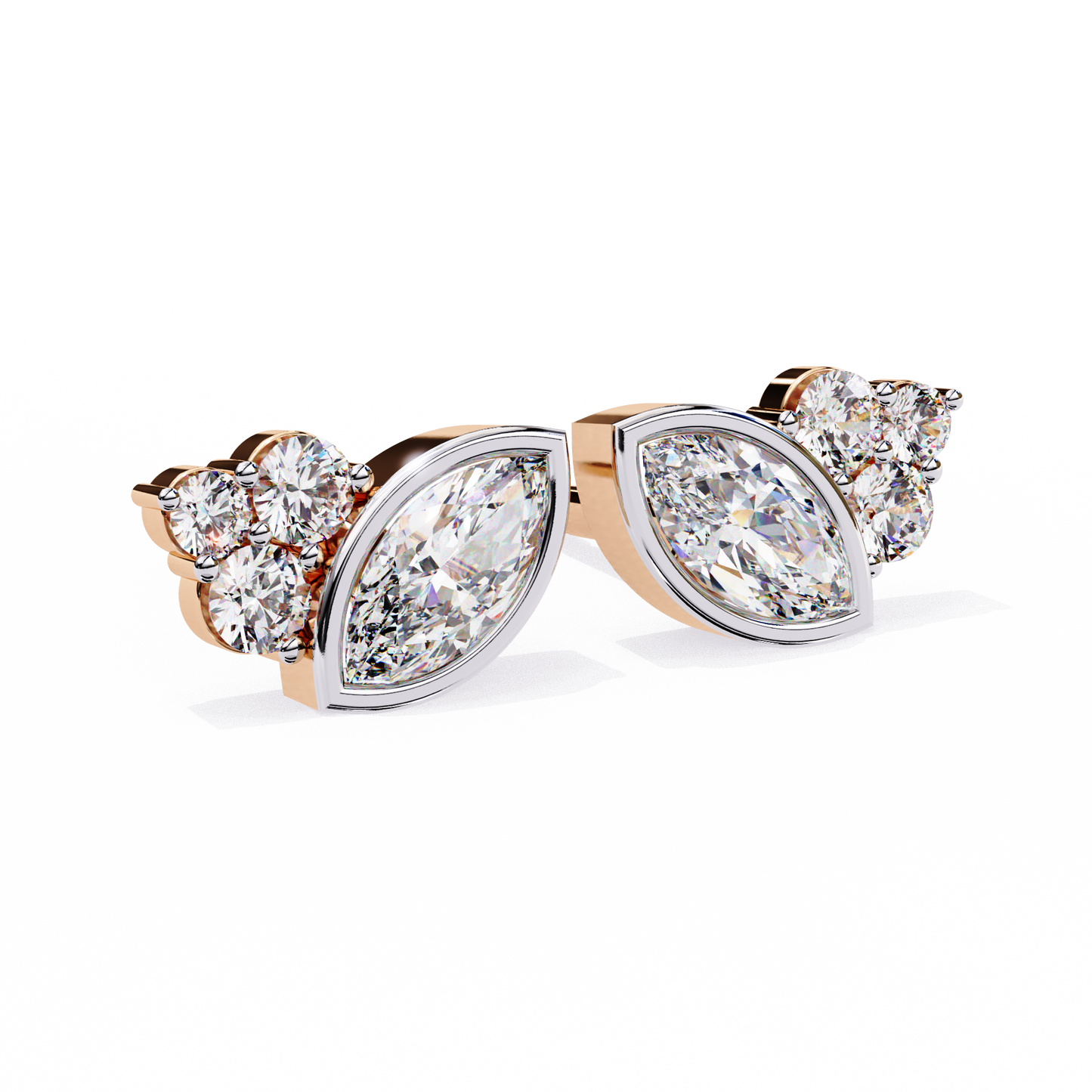 Marquise Blossom Solitaire Studs