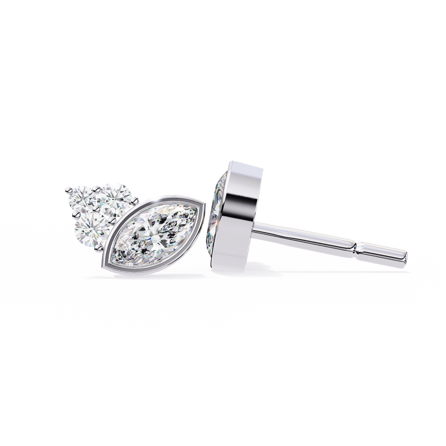 Marquise Blossom Solitaire Studs