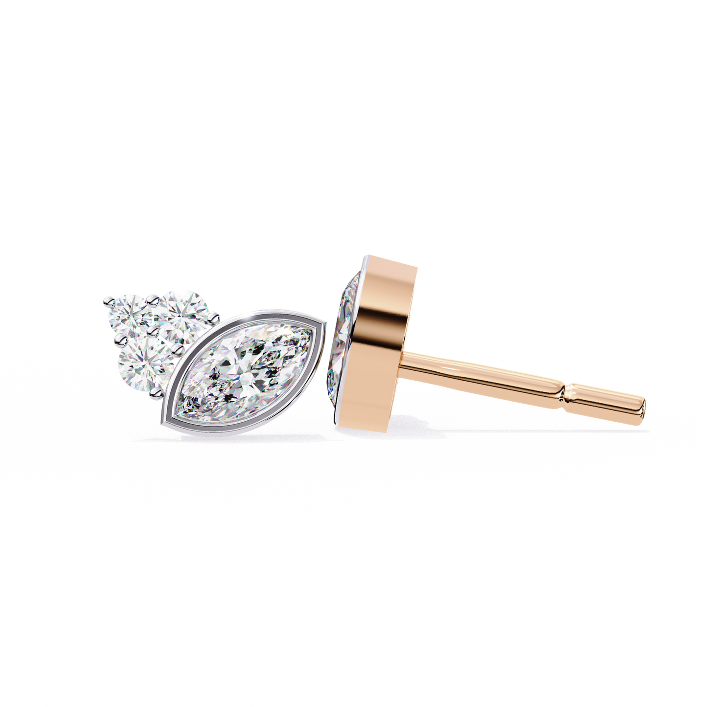 Marquise Blossom Solitaire Studs