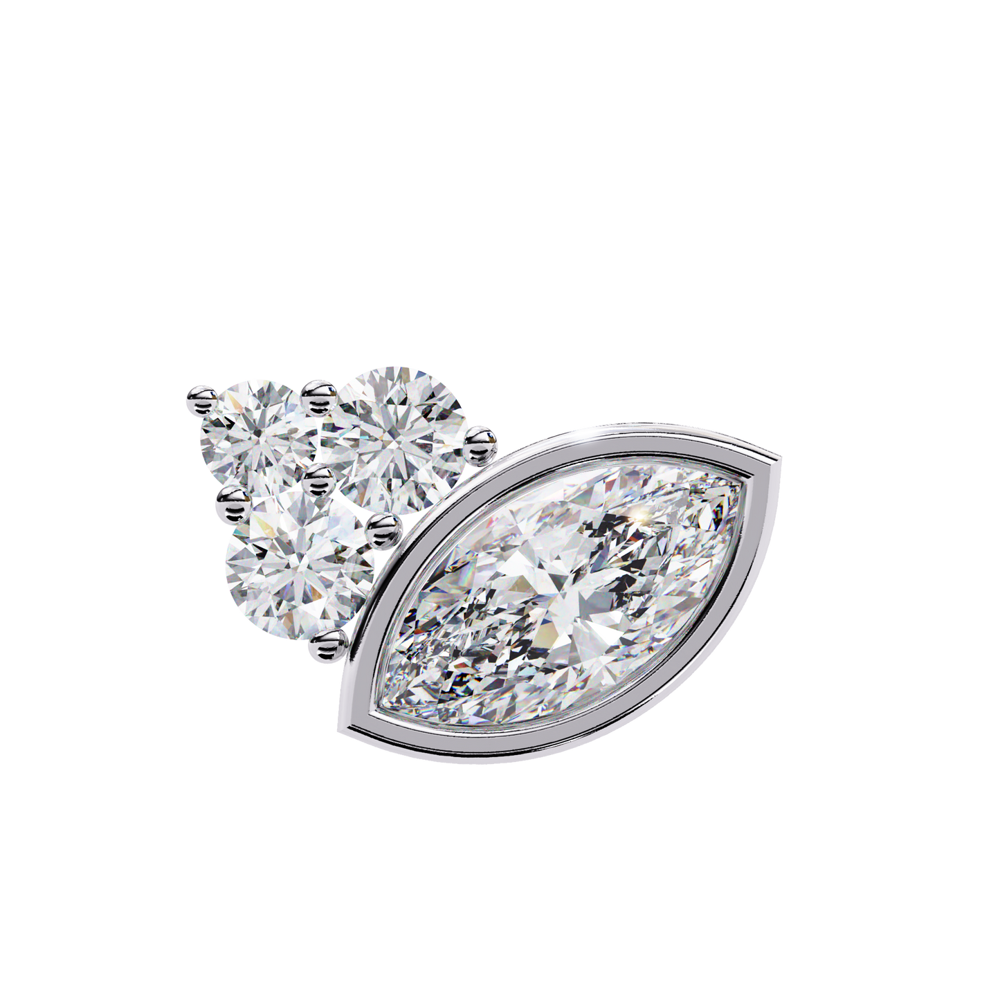Marquise Blossom Solitaire Studs
