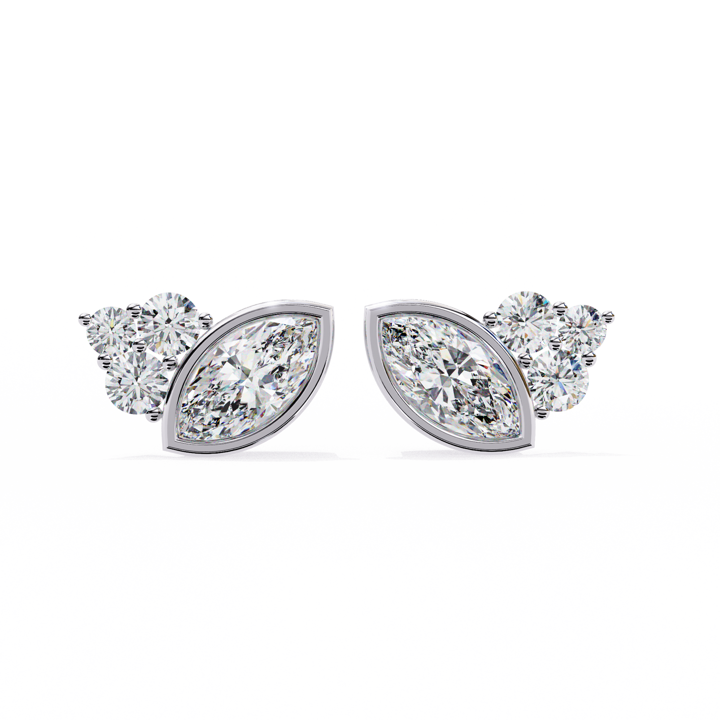 Marquise Blossom Solitaire Studs