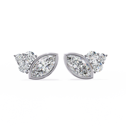 Marquise Blossom Solitaire Studs