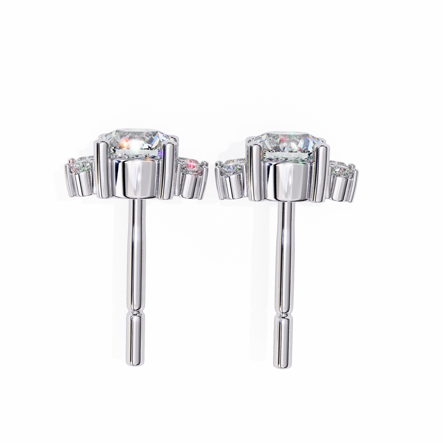 Florquise Halo Solitaire Studs