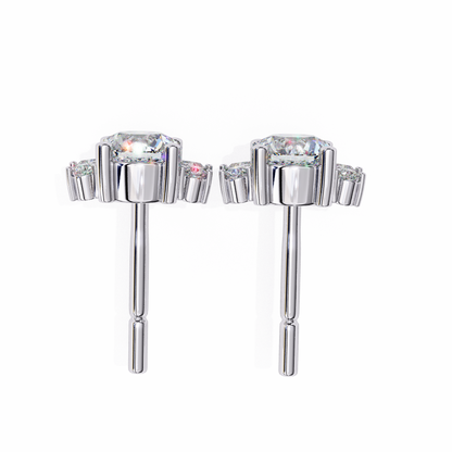 Florquise Halo Solitaire Studs