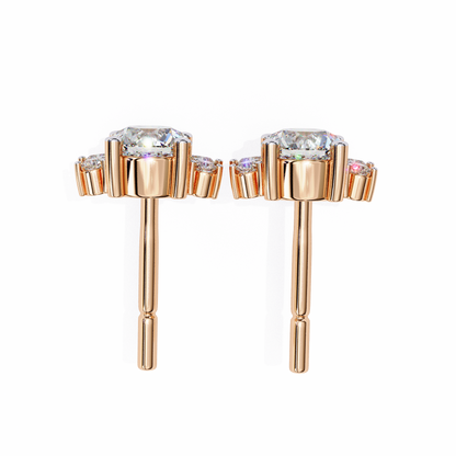 Florquise Halo Solitaire Studs