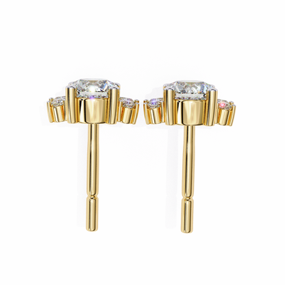 Florquise Halo Solitaire Studs