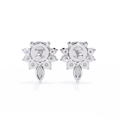 Florquise Halo Solitaire Studs