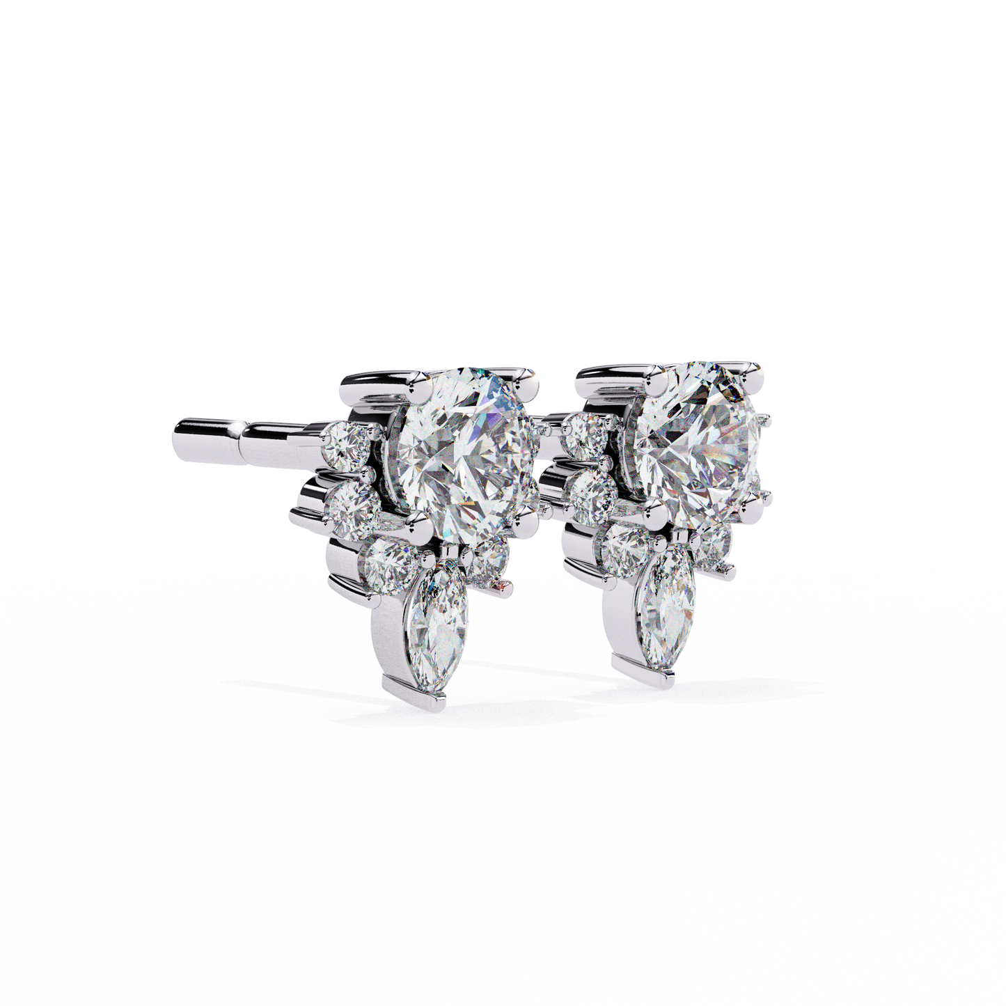Florquise Halo Solitaire Studs
