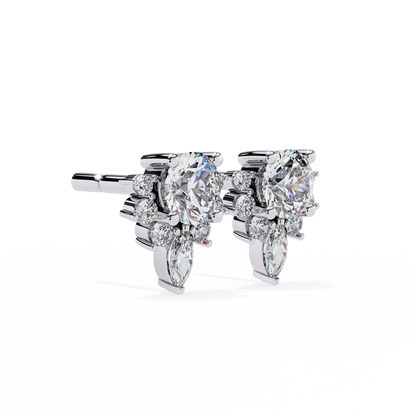 Florquise Halo Solitaire Studs